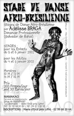 Stage de danse brésilienne Aldelice BRAGA - Janvier 2002