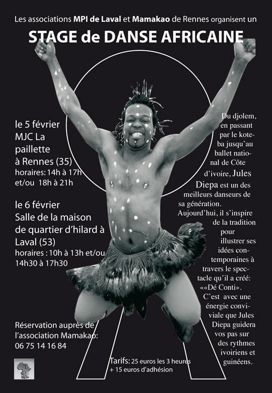 Stage de de Danse Africaine dirigé par Jules Diepa - Samedi 6 Février 2011